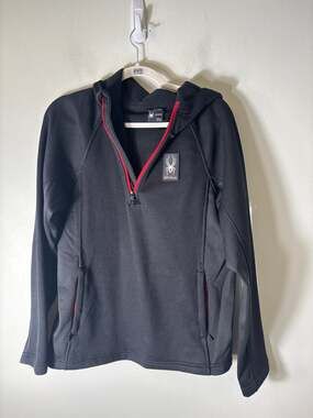 Mens Spyder Hooded Fleece Pullover Sz M